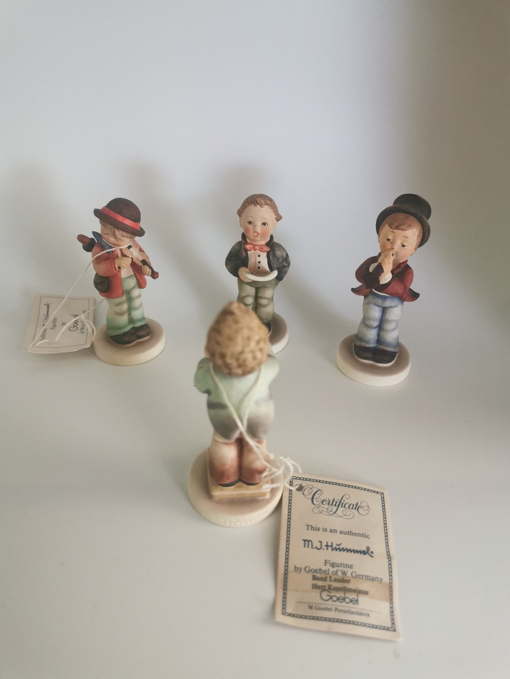 Set of 4 M.J. Hummel Geobel Musical Porcelain Figurine Set‎ - Original Box